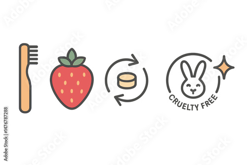 Icons representing dental ecology include a brush, drop, arrow, badge, and star