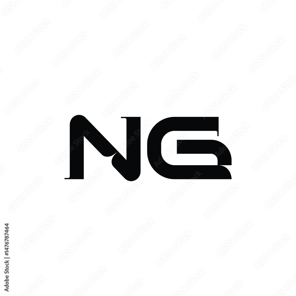 Obraz premium NG monogram logo design letter text name symbol monochrome logotype alphabet character simple logo