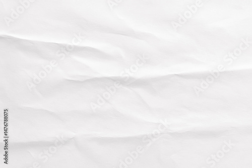 crumpled white paper texture, glued poster pattern with wrinkles for mockup, abstract background
