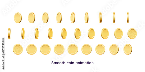 Realistic game golden 3D coins. Elements of money from gambling vector isolated illustration