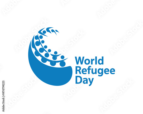 World Refugee Day design showing the global population on Earth