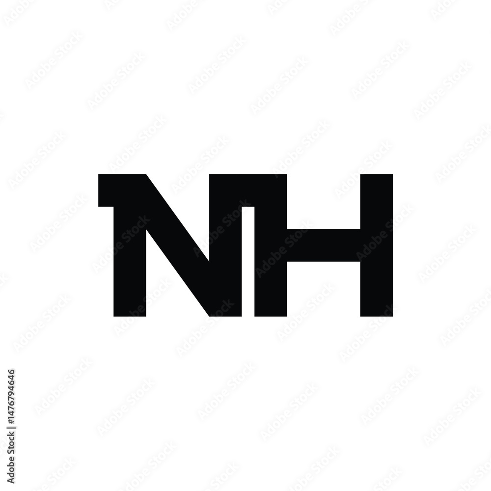 NH monogram logo design letter text name symbol monochrome logotype alphabet character simple logo NH monogram logo design letter text name symbol monochrome logotype alphabet character simple logo