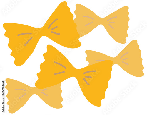 vector illustration of farfalle