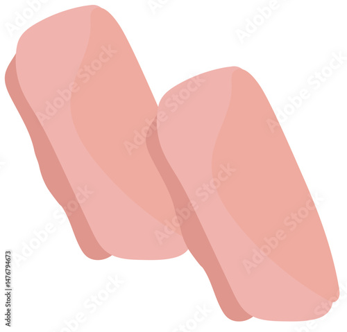 vector illustration of sliced ham