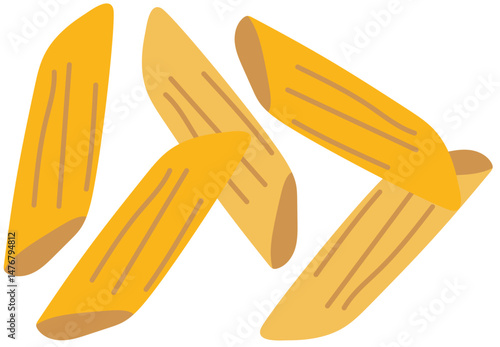 vector illustration of penne