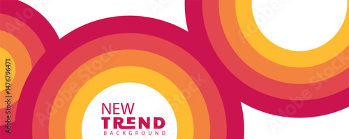 Abstract orange and red gradient geometric shape circle background. Modern futuristic background. Can be use for landing page, book covers, brochures, flyers, magazines