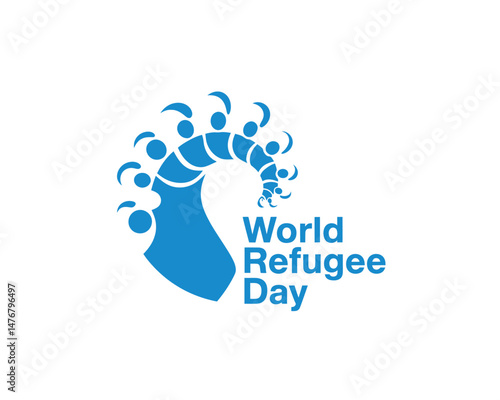 World Refugee Day design showing the global population on Earth