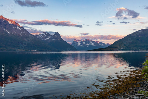 fjord and mountains