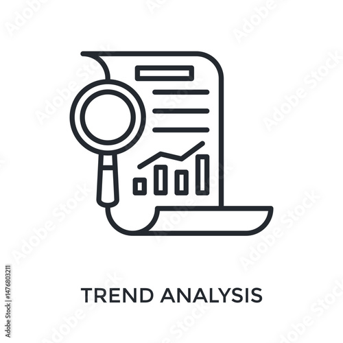 Trend Analysis Icon Outline Style. Vector Illustration For Graphic Design
