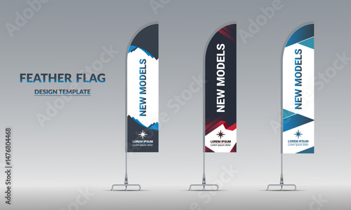 Corporate Business wave feather flag design