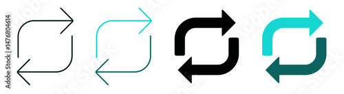 Exchange line icon set. Cryptocurrency, internet, technology, replace or transfer concept. Swap symbol with arrows. Color or black logo for web, ui or mobile app. Arrow sign. Editable vector stroke. 