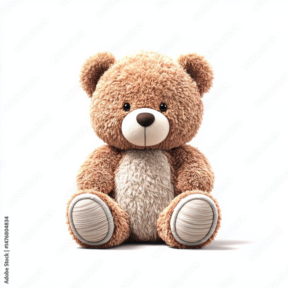 Obraz premium a 3D rendered teddy bear isolated on white background