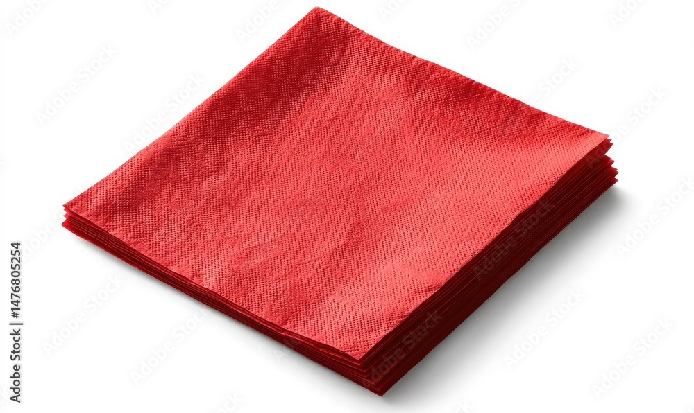 Stack of red paper napkins Stack of red paper napkins