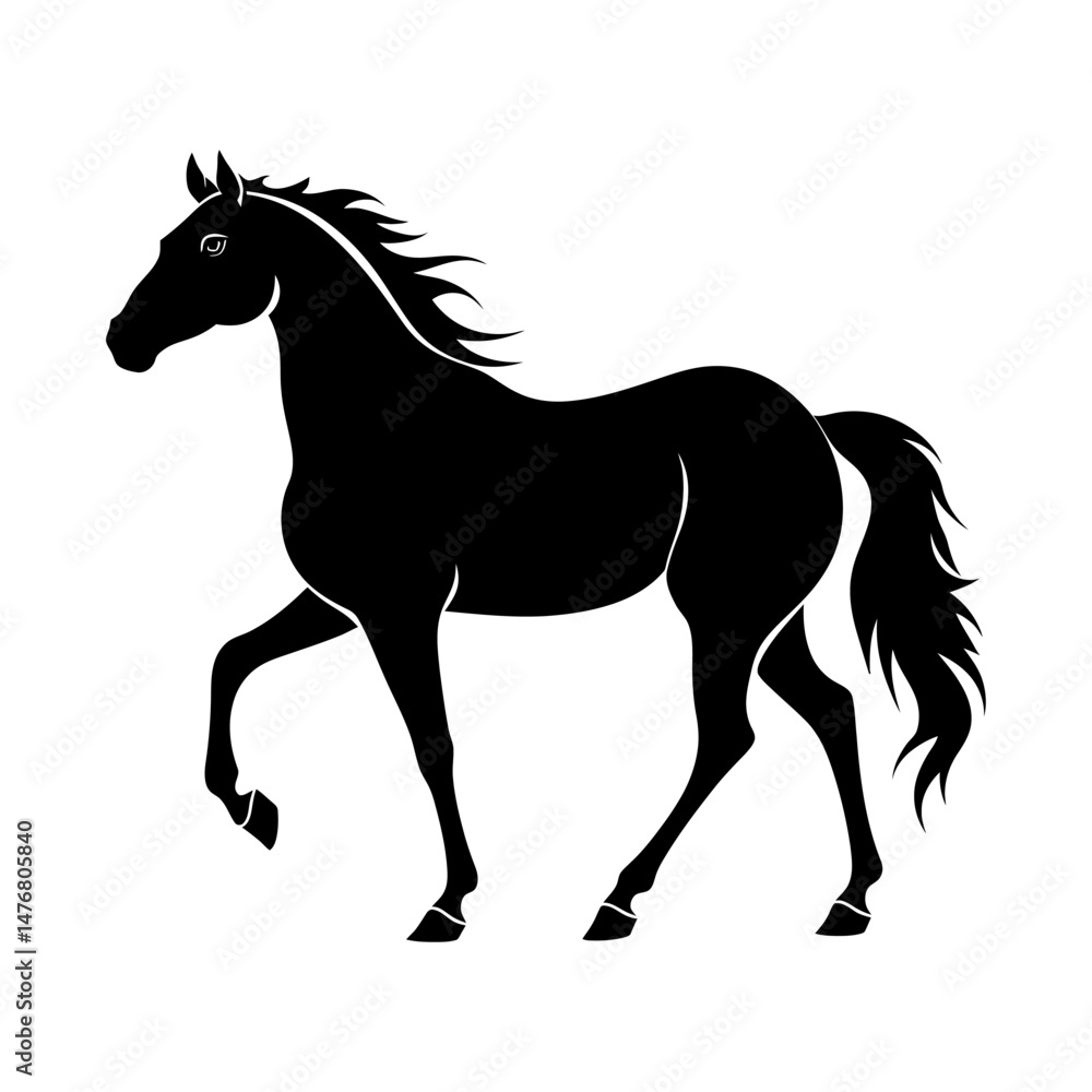 Running Horse Silhouette Design Running Horse Silhouette Design