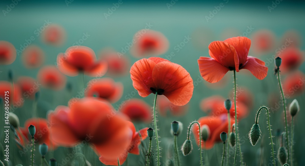 Obraz premium red poppy flowers