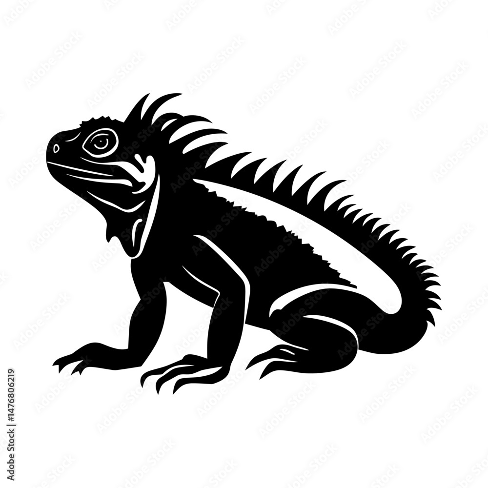 Fototapeta premium Reptile Iguana Silhouette Design