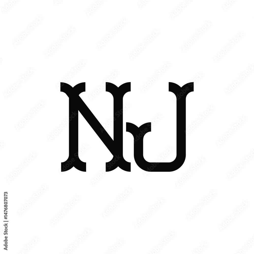 NJ monogram logo design letter text name symbol monochrome logotype alphabet character simple logo NJ monogram logo design letter text name symbol monochrome logotype alphabet character simple logo