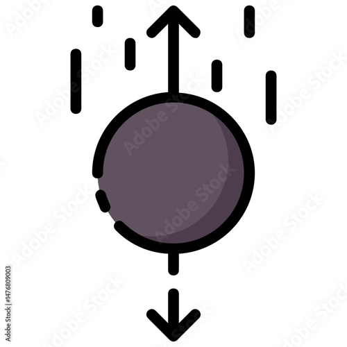 acceleration vector filled outline icon