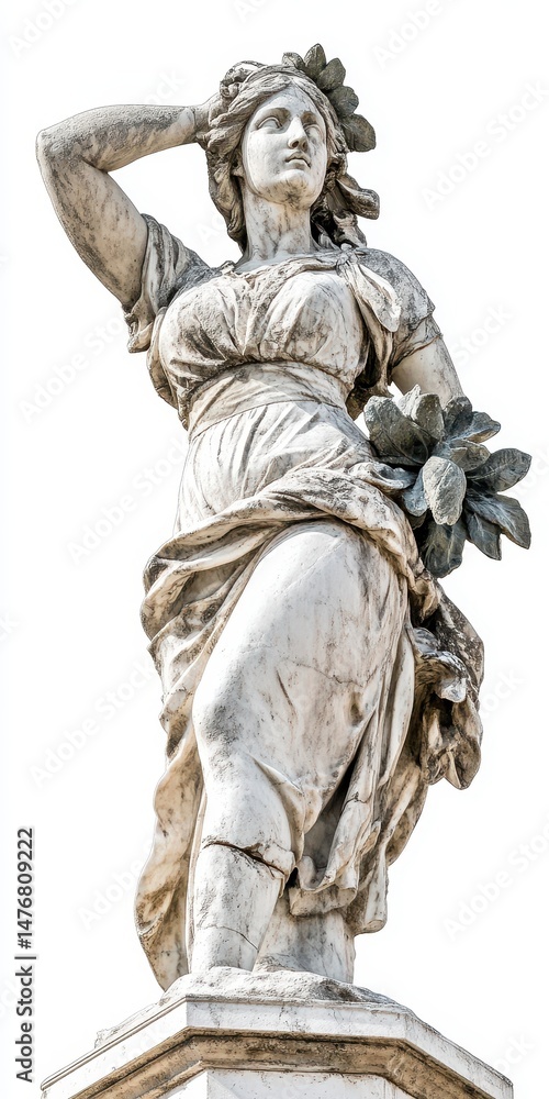 Fototapeta premium Opera Statue. Ancient Marble Sculpture of Melpomene, Goddess of Tragedy in Greek Culture