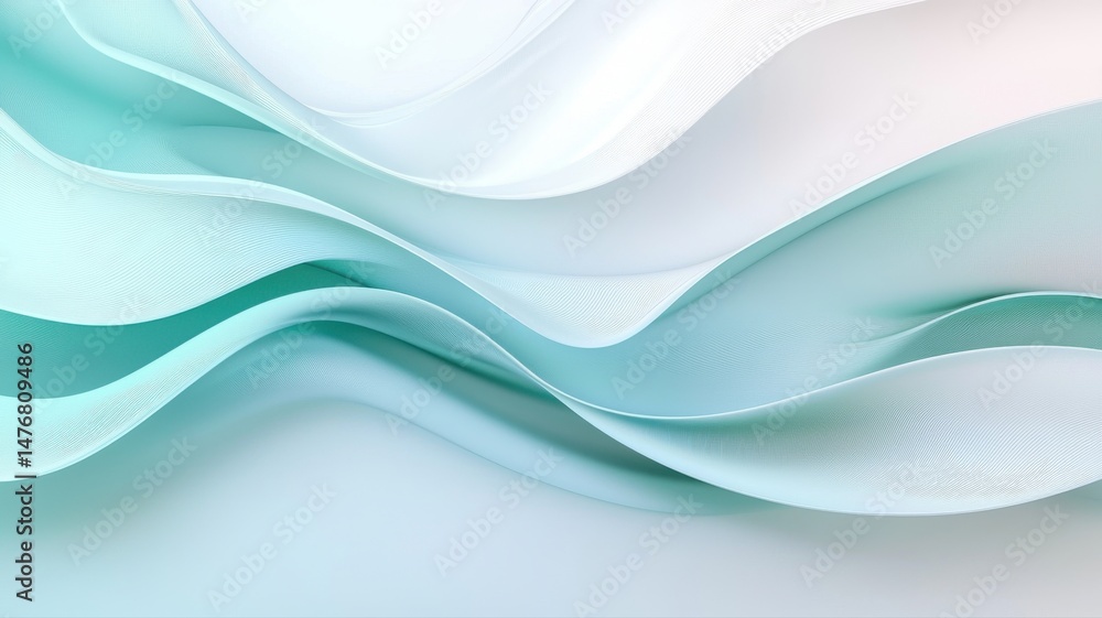 Obraz premium Smooth Abstract Waves Background abstract waves smooth background curves flowing gradient teal blue