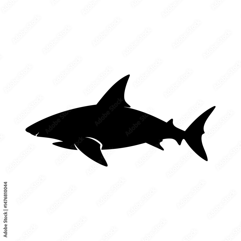 Obraz premium Sea Shark Silhouette Illustration