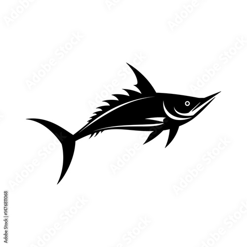 Sharp Swordfish Silhouette Design