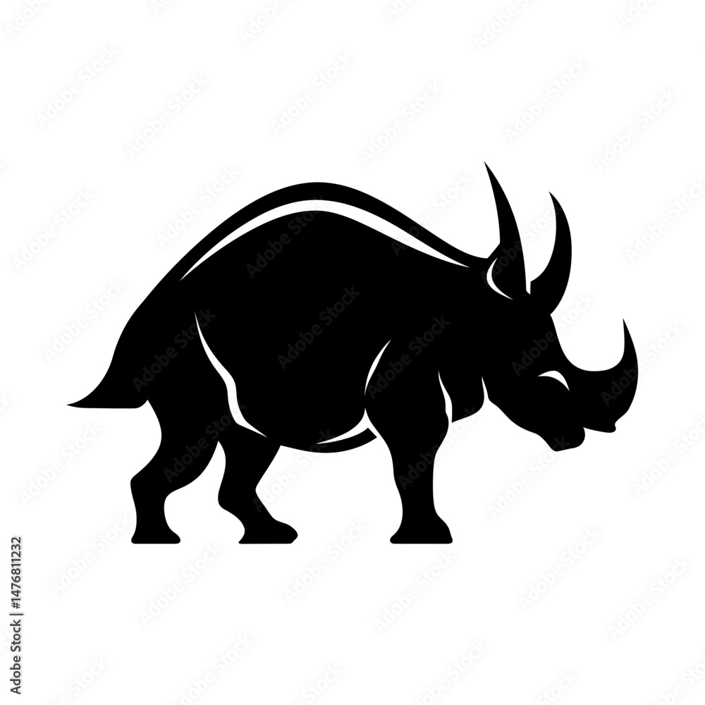 Fototapeta premium Triceratops Silhouette Clipart Vector