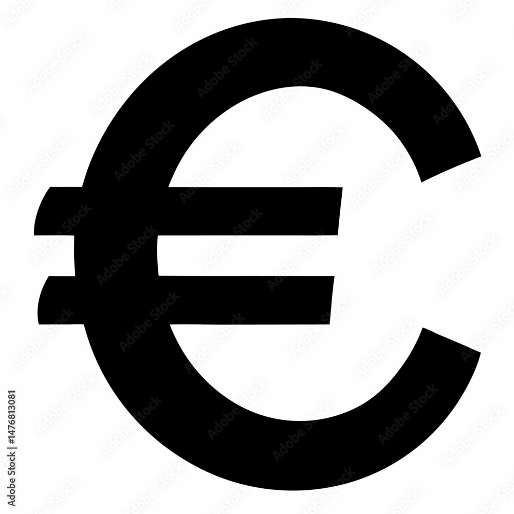 Fototapeta premium European euro currency icon on white background.