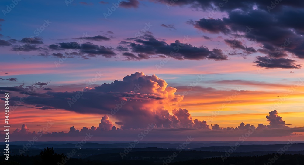 Obraz premium Celestial Canvas at Dusk