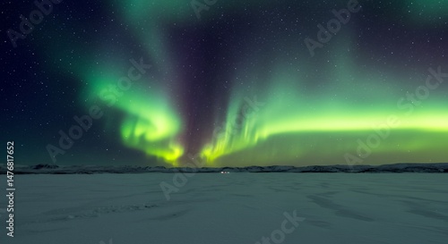 Wallpaper Mural Aurora Borealis Over Frozen Landscape Torontodigital.ca