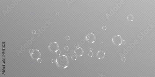 soap bubbles.Realistic Soap Bubbles Collection.	