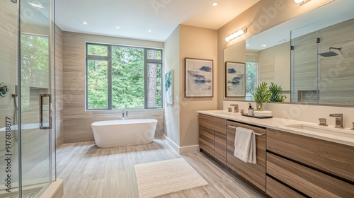 Wallpaper Mural Modern bathroom with natural light and modern fixtures Torontodigital.ca