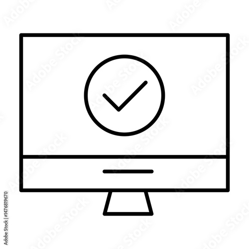 Checkin Vector Line Icon Design