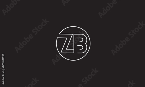 ZB, BZ, Z, B Abstract Letters Logo Monogram	