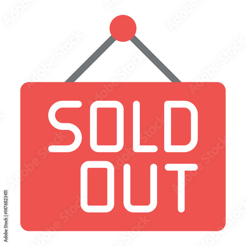 Sold Out icon vector image. Can be used for Web Store.