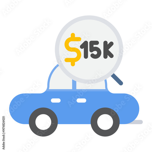 Vehicles Under $15k icon vector image. Can be used for Automotive Dealership.