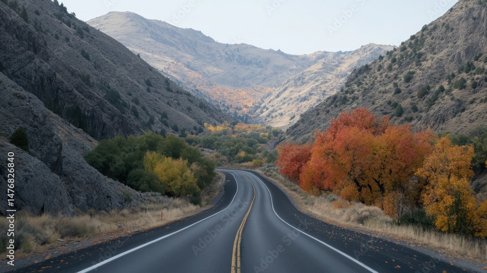 Fototapeta premium Autumn Mountain Road