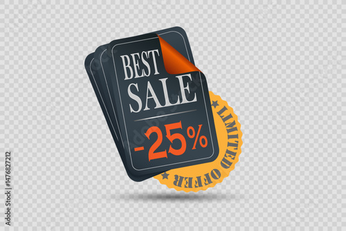 Big Sale Sale Label with Transparent Background.