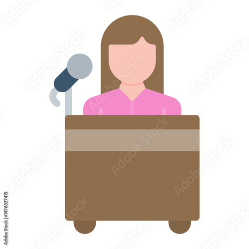 Spokesperson Female icon vector image. Can be used for Public Relations Agency.