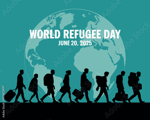 World Refugee Day graphic showing the global migration journey on Earth