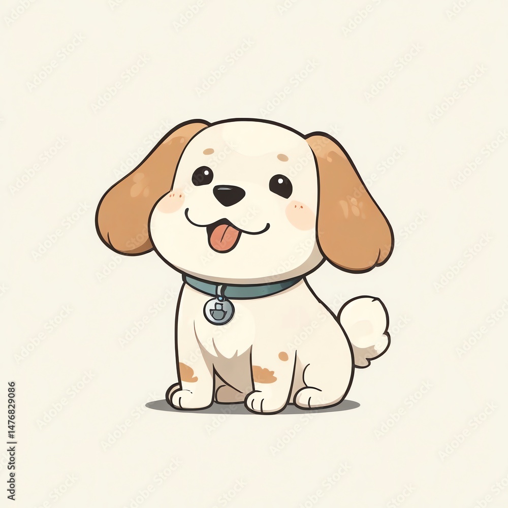 Adorable Cartoon Puppy: A Whimsical Illustration of a Happy Canine Companion Adorable Cartoon Puppy: A Whimsical Illustration of a Happy Canine Companion