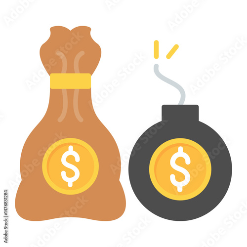 Debt icon vector image. Can be used for Accounting.