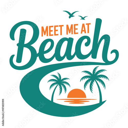 Wallpaper Mural Summer beach T-Shirt Design Vector Art & Illustration Torontodigital.ca