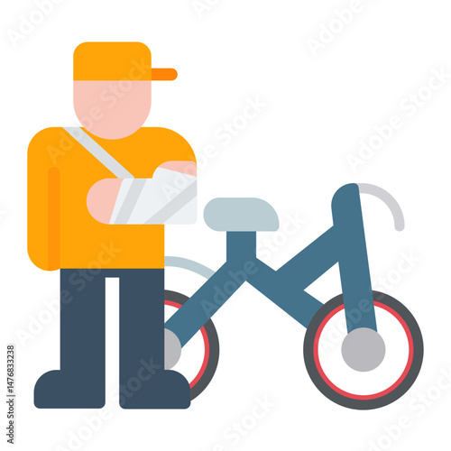 Bike Injury icon vector image. Can be used for Personal Transportation.