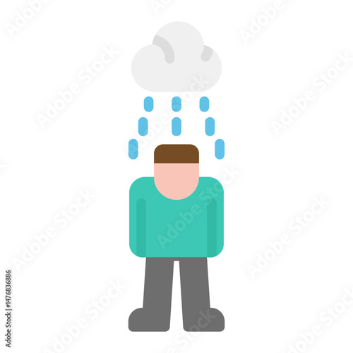 Depression icon vector image. Can be used for CBD Oil.