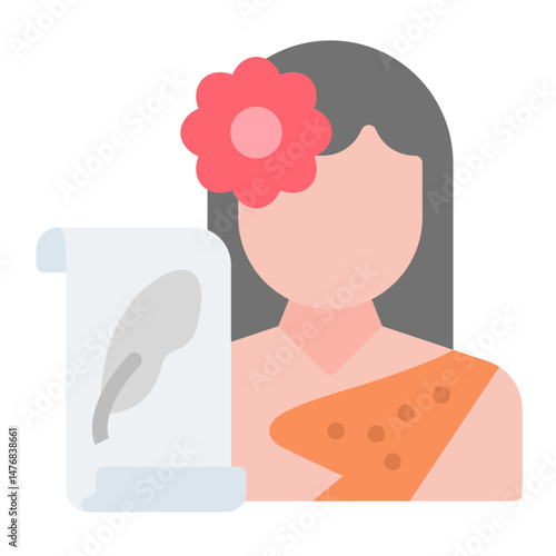 Historian Woman icon vector image. Can be used for Museum.