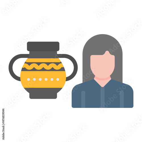 Curator Female icon vector image. Can be used for Museum.