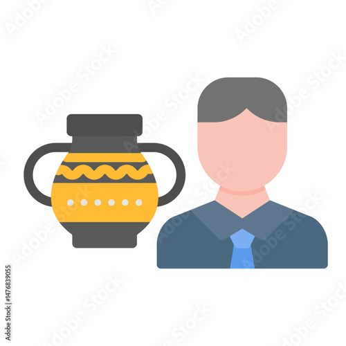 Curator Male icon vector image. Can be used for Museum.