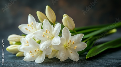 Tuberose Flower with Zen Spa Background. Zen Spa Treatment Banner. Closeup Tuberose Flower Photography.