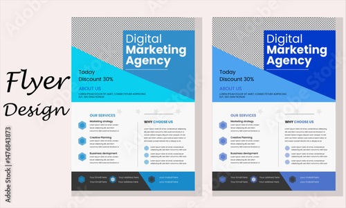 creative modern abstract corporate business flayer design set.